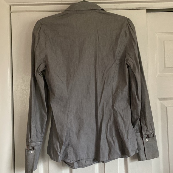 Express Gray Striped Button-Up Shirt - Picture 7 of 7